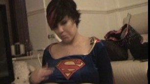 Bbw Dors Feline Has Some Cosplay Fun As Super Lady