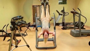 Tatyana My Nude Gym Blonde with a beautiful body engaged in the gym