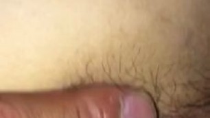 Close up of wet hairy Japanese pussy