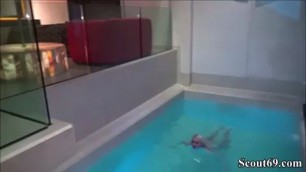 Petite German Teen Seduce to Fuck in Public Swimming Pool