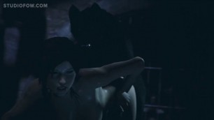 3D Porn Lara Croft fucked by wolf STUDIOFOW HD