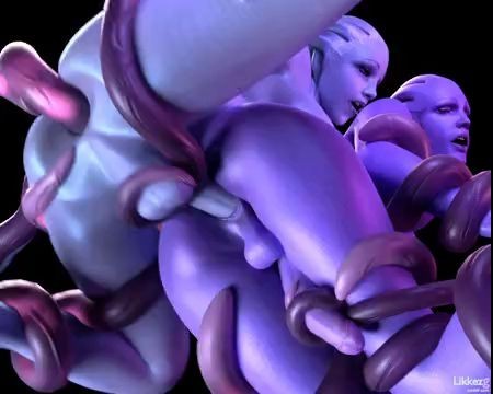 SFM Mass Effect Futa Liara anal Fucked with Futa and Tentacles