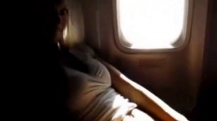 Amateur Masturbation in airplane