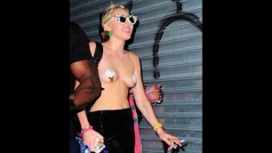Dissolute Woman Miley Cyrus Jerk Off Challenge To The Beat