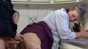 Old man and hot granny woman in Swedish home sex romp