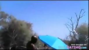 White Slut Fucked by Black Dude in front of Strangers.