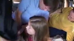 Cute teen picked up and receives blowjobs and facials