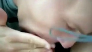 a quick blowjob and swallow the cum