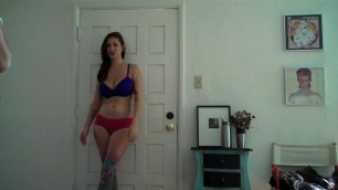 Shay Laren - bts video of shay laren with glasses and tall socks