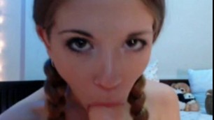 Girl Sucks Dildo