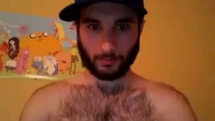 Hairy chest covered in cum