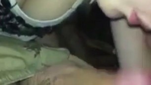 She wants to suck dick so bad that his pants was still on