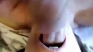 Cumming in mouth of my horny mature slut. Amateur