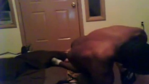 Curvy white girl fucks two brothas in front of her webcam