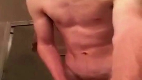 Fat Cock Twink Jerking Before Shower