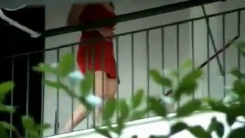 Neighbour nice upskirt Balcony 