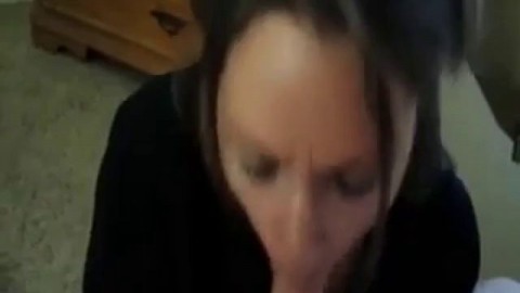 Girl jerks off her boyfriend and takes load in mouth