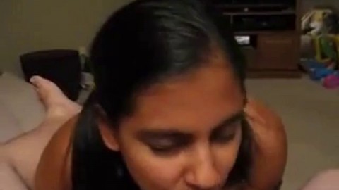 Indian girl loves sucking white cock