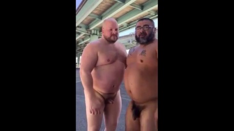 Master and his hubby after their workout in the parking lot.
