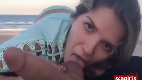 Blowjob, Fuck and Facial On The Beach