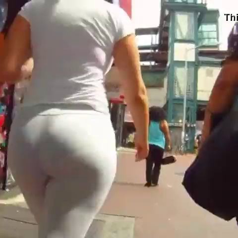 candid ass white leggins transparente