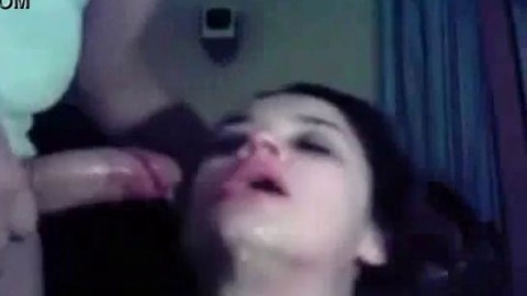 Rough fucking her throat and cum on her face