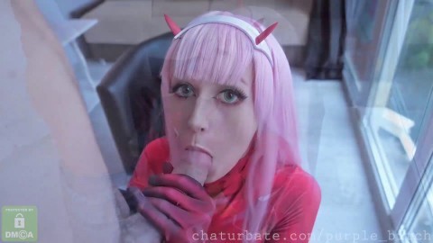 Zero Two loves anal blowjob young cosplay girl butt