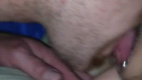 Dildo fucklicking my blonde tatted up wife's pussy amature homemade