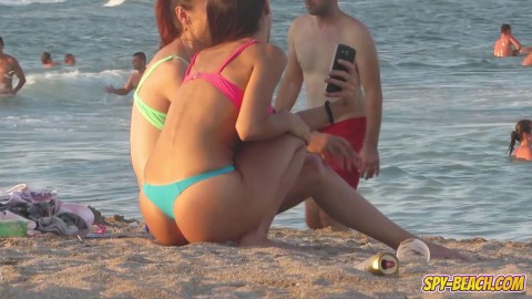 Voyeur Beach Hot Blue Bikini Thong Amateur Teen Video, Nnyacke image