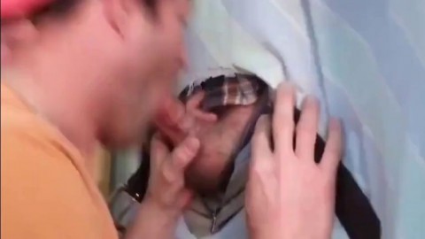 College guy doesn't last long at home made glory hole