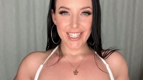 Angela White oily white stockings and bra JOI