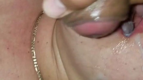 My d. Cum hungry latina opens her mouth wide for my Cum ropes.