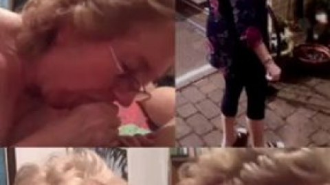 Cathy Cheating Slut Granny out “Shopping” but Sneaked round to Neighbours Sucking off his Big Cock.!