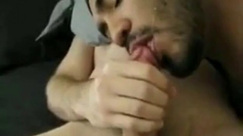 Buddy sucks me and I cum on his face and tongue