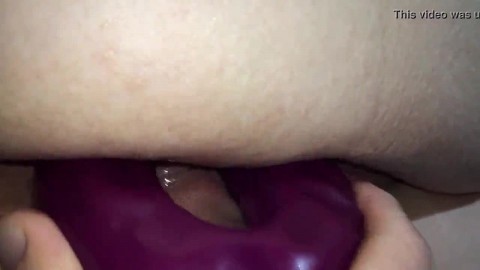 double ended dildo filling wife arse and pussy