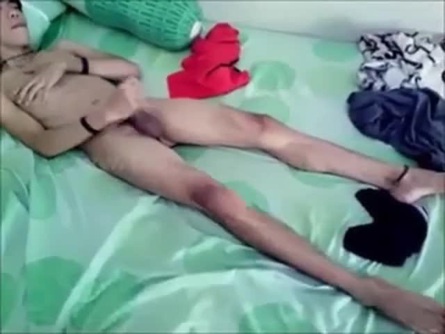 Gay Asian Boy Jerking off in My Bed