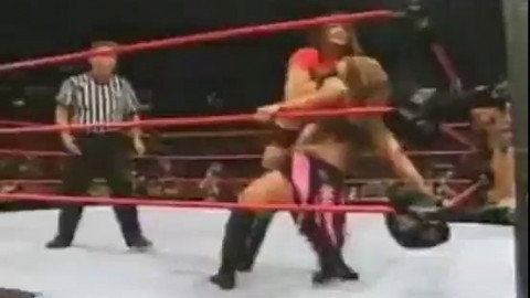 Trish Stratus, Ashley, and Mickie James vs Victoria, Torrie Wilson, and Candice Michelle. Raw 2005.