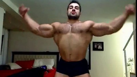 Str8 arab bodybuilder massive flexing