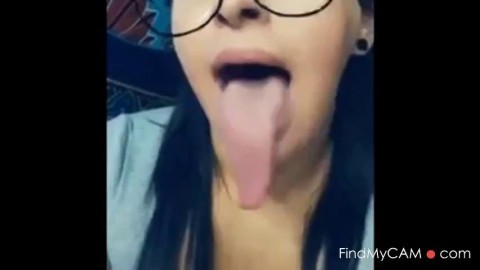 Long Tongue Beauty Shows Off Longest Tongue And Wide Throat Perfect Pink Pussy