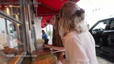 Flashing Titty While Ordering Food