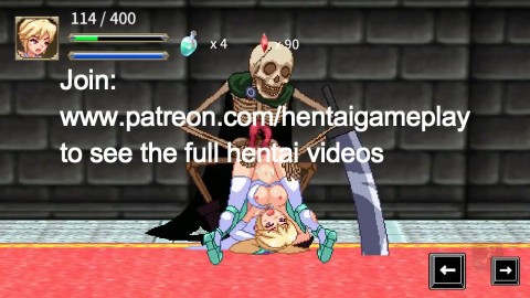 Cute blonde girl hentai having sex with monsters men in Last dungeon of defeat hentai game