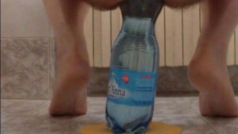 extreme ass insertion with 2 plastic bottles