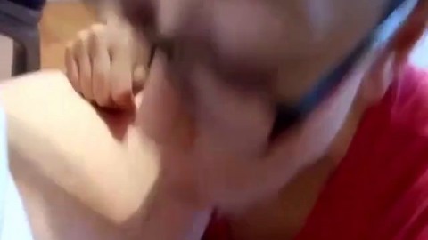 Beautiful cum load in mouth at the end