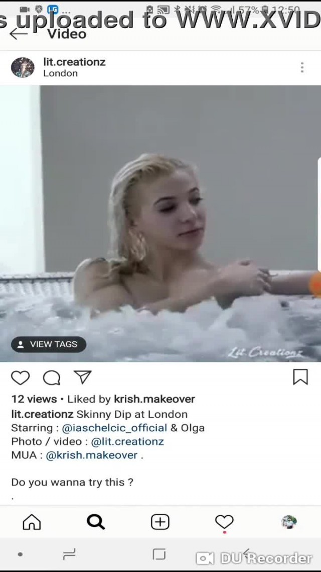 Nipslip of model during a skinny dip video in London | big boobs & sisters skinny dipping at same time | celeb oops without bra 