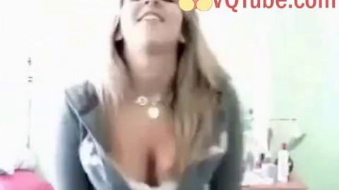 Big Boobed Blonde Wife Takes Friend Cum