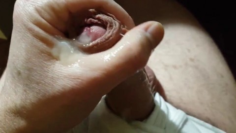 Uncut Cumshot Foreskin Play Orgasm watching Porn