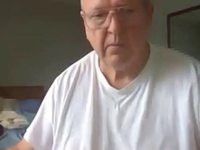 old man jerking his big dick