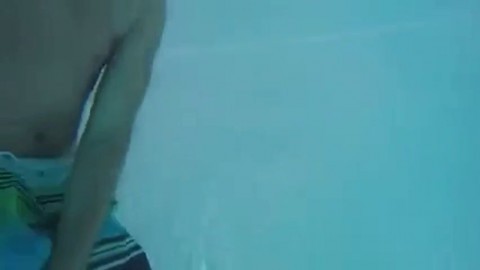 Cumming in the public pool