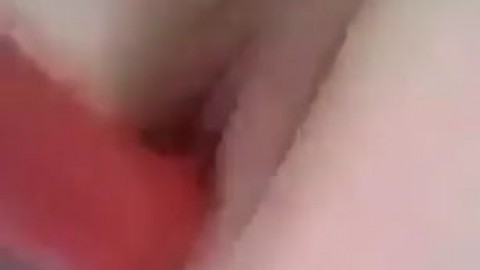 Horny teen playing with her pussy