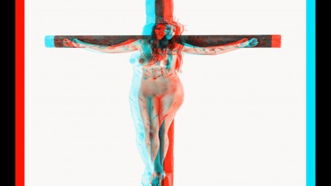 Female Jesus Crucified Naked 2 (3D)